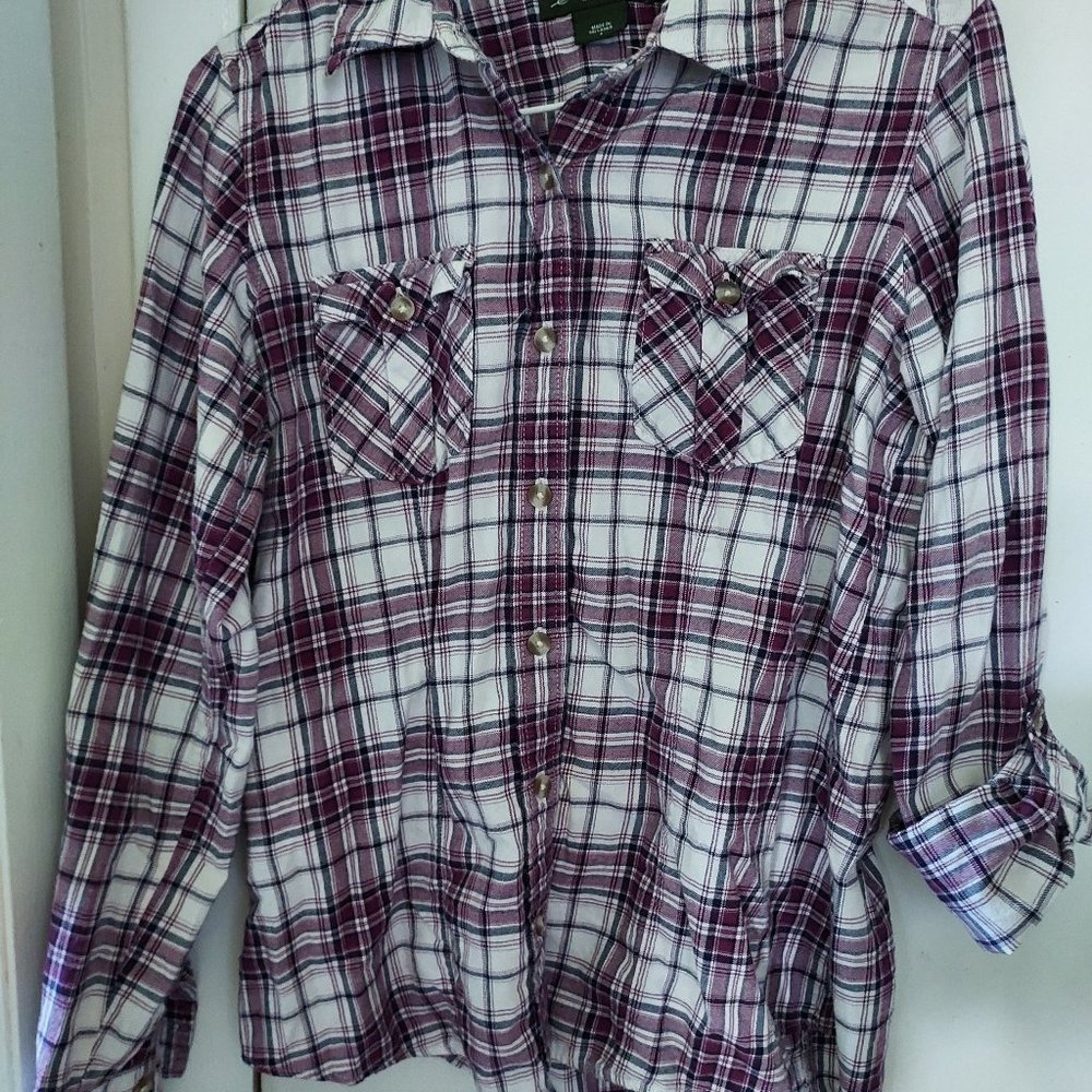 Eddie Bauer Purple Plaid Flannel